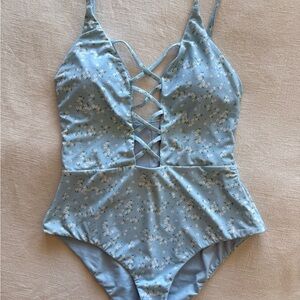 Dippin Daisys Floral Criss-cross One-Piece Swimsuit